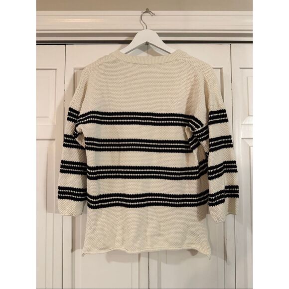 Amazon 100% cotton waffle knit Henley striped pullover M - Picture 5 of 9